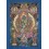 Fine Quality 41.75" x 28.5" Green Tara / Dolma Buddhist Tibetan Religious Thangka/Thanka Scroll Painting from Patan, Nepal