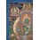 Fine Quality 41.75" x 28.5" Green Tara / Dolma Buddhist Tibetan Religious Thangka/Thanka Scroll Painting from Patan, Nepal