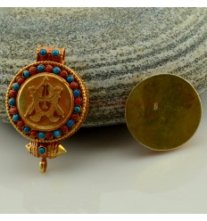 Fine Quality Tibetan Buddhis Gold Plated Silver Ghau Gau Prayer Box Pendant.