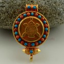 Fine Quality Tibetan Buddhist Gold Plated Silver Ghau Gau Prayer Box Pendant