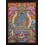 Fine Quality 46" x 35" Medicine Buddha / Menla Tibetan Buddhist Religious Scroll Thangka/Thanka Painting from Patan, Nepal