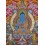 Fine Quality 46" x 35" Medicine Buddha / Menla Tibetan Buddhist Religious Scroll Thangka/Thanka Painting from Patan, Nepal