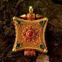 Good Quality Tibetan Buddhist  Gold Gilded Silver Ghau Gau Gau Prayer Box Pendant
