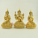 Fine Quality 9.25" Guru Tsongkhapa Statue Set Copper Statues Patan