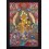 Fine Quality 42.25" x 29" Yellow Jambhala / Kubera Buddhist Tibetan Ritual Scroll Thangka/Thanka Painting From Patan, Nepal