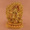 Face Painted Gold Gilded Hand Carved 9.5" Vajrapani Copper Statue Patan Nepal