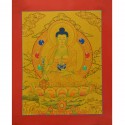 Gold 15.5" x 12.25" Medicine Buddha Thangka Painting