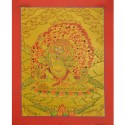 Gold 14.5" x 12" Vajrapani Thangka Painting