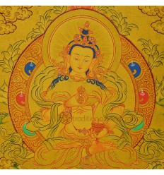 Gold 15" x 12" Vajrasattva Thangka Painting