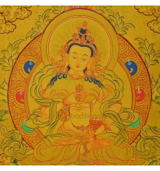 Gold 15" x 12" Vajrasattva Thangka Painting