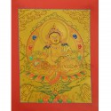 Gold 15" x 12""  Yellow Jambhala Thankga Painting