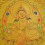 Gold 15" x 12""  Yellow Jambhala Thankga Painting