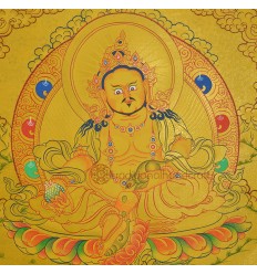 Gold 15" x 12""  Yellow Jambhala Thankga Painting