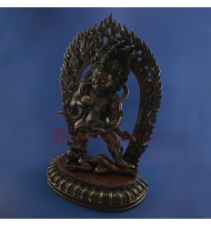 Fine Quality Hand Carved 19.5" Black Dzambhala Statue