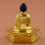 Fine Quality 7" Amitabha Buddha Gold Gilded with Face Painted Copper Statue from Patan, Nepal