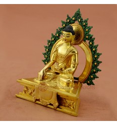 Good  Quality 7" Shakyamuni Buddha Gold Gilded with Face Painted Statue from Patan, Nepal