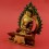 Fine Quality 7" Amitabha Buddha Gold Gilded with Face Painted Copper Statue from Patan, Nepal