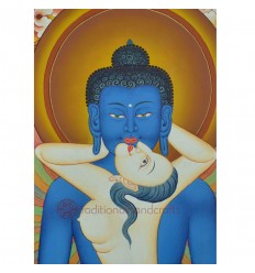 32.5"x23" "Buddha Samantabhadra or Kuntuzangpo" Buddhist Tibetan Thangka Scroll Painting