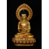 Fine Quality 19" Amitabha/ Amida Buddha Gold Gilded Antiquated with Frame  Face Painted Copper Statue Patan, Nepal