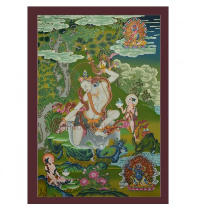 33.5"x23.75" " Naropa Buddhist Thangka Painting