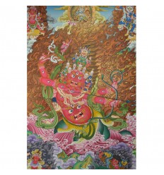 Rahula Protector 33"x23" Thangka Painting