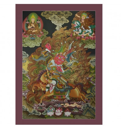 33" x 22.75" Kache Marpo Thangka Painting