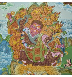 Dorje Drolo – The Wrathful Emanation of Guru Rinpoche 33" x 22.75" Thangka Painting