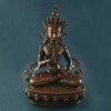 Finely Hand Carved 14.5" Vajrasattva Oxidized Copper Alloy Statue from Patan, Nepal