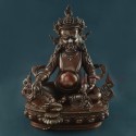 Finely Hand Carved 11" Yellow Dzambhala Kubera Copper Statue From Patan, Nepa