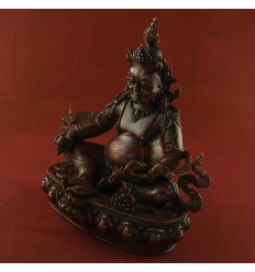 Fine Quality 12.25" Yellow Dzambhala Hand Carved Copper Statue Antique Finish