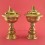 Fine Hand Carvings 6" Tibetan Buddhism Brass Butter / Ghee Lamps Set from Nepal.