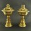 Fine Hand Carvings 6" Tibetan Buddhism Brass Butter / Ghee Lamps Set from Nepal.