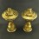 Fine Hand Carvings 6" Tibetan Buddhism Brass Butter / Ghee Lamps Set from Nepal.