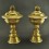 Fine Hand Carvings 6" Tibetan Buddhism Brass Butter / Ghee Lamps Set from Nepal.