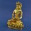 Finely Hand Carved 10.5" Crowned Amitabha Buddha Gold Gilded Face Painted Copper Statue Patan, Nepal