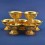 Gold Plated Finely Carved Tibetan Buddhist 3.25" Offering Bowls Set Patan, Nepal