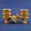 Gold Plated Finely Carved Tibetan Buddhist 3.25" Offering Bowls Set Patan, Nepal