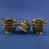 Oxidized Copper Alloy Gold Gilded Finely Carved Tibetan 4" Offering Bowls Set