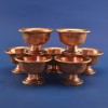 Finely Carved Copper Alloy with 4" Tibetan Buddhist Offering Bowls Set Nepal