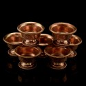 Finely Hand Carved Copper Alloy 3" Tibetan Buddhist Offering Bowls 