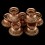 Finely Hand Carved Copper Alloy 3" Tibetan Buddhist Offering Bowls 