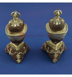 Hand Carved  7.5" Tibetan Buddhist Kapala Set From PatanNepal