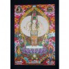 32.75" x 23" Avalokiteshvara Tibetan Buddhist Gold Thangka Scroll Painting Nepal