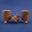 Finely Carved Copper Alloy with 3.25" Tibetan Buddhist Offering Bowls Set Nepal