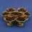 Gold Gilded Finely Carved Oxidized Copper Alloy Tibetan 3.25" Offering Bowls Set