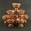 Hand Carved Copper Water 3" Offering Bowls Eight Bowls Set in Buddhist Altar Shrine