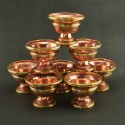 Hand Carved Copper Water 3" Offering Bowls Eight Bowls Set in Buddhist Altar Shrine