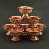 Hand Carved Copper Alloy 3.25" Offering Bowls Set -Tings Set of Eight  Set from Nepal