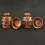 Hand Carved Copper Alloy 3.25" Offering Bowls Set -Tings Set of Eight  Set from Nepal