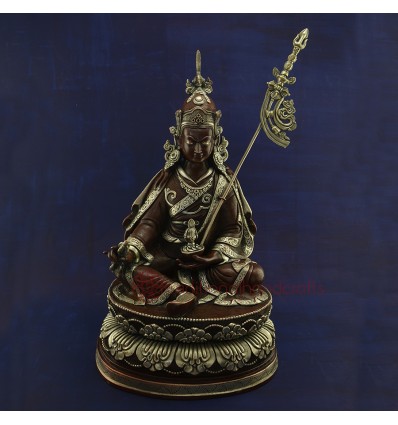 Fine Quality 16.75" Guru Rinpoche Hand Carved  Statue Patan Nepal 